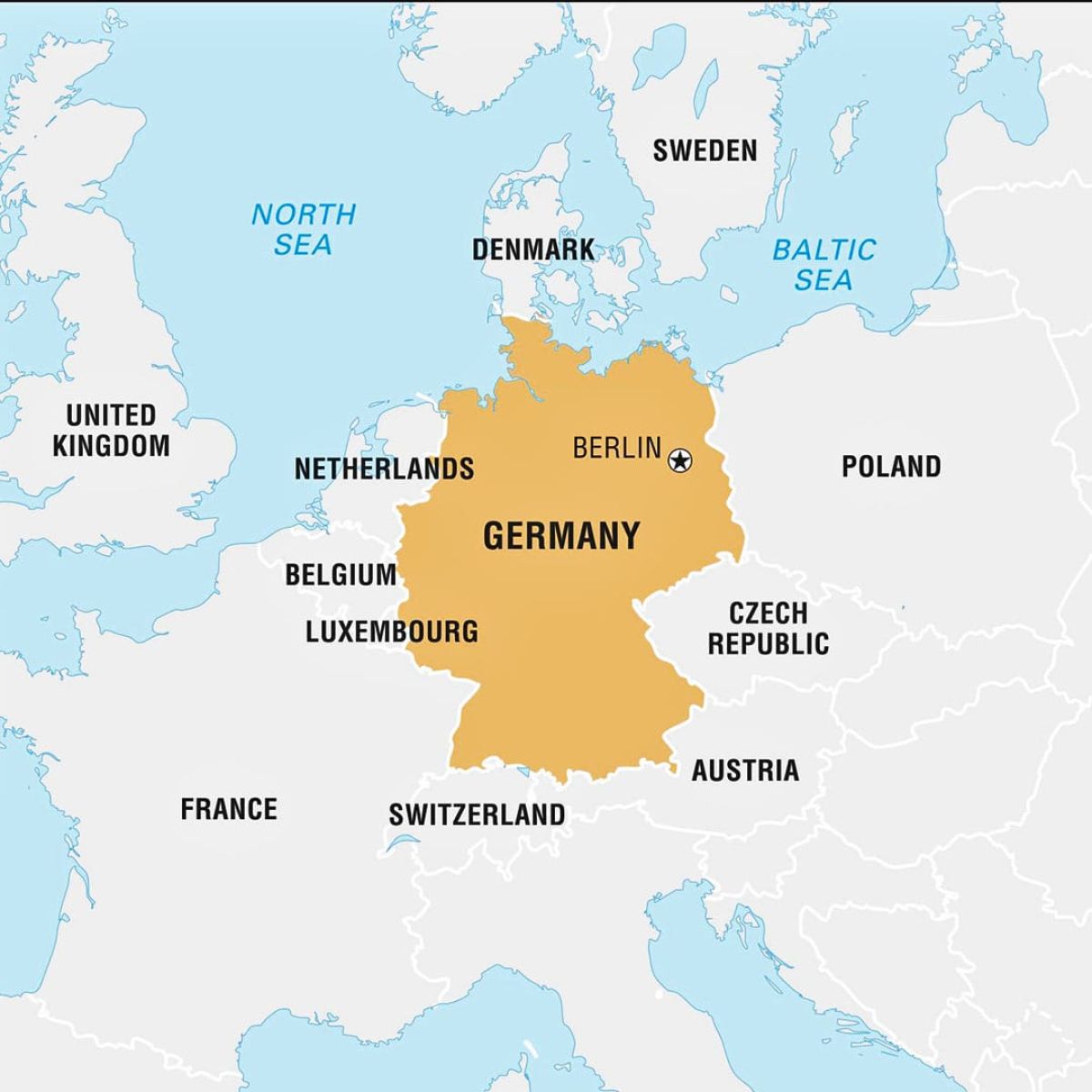 Ilustrasi Peta administratif negara jerman, eropa