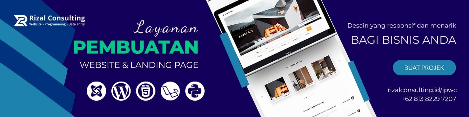 Miliki website dan landing page yang menarik dan fungsional bersama kami. Hubungi untuk info lanjut atau mulai proyek Anda sekarang!