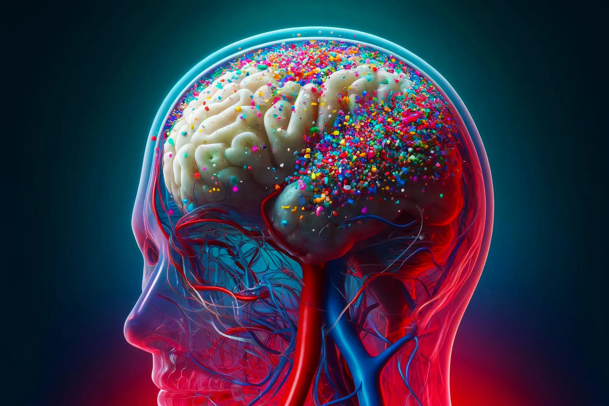 Ilustrasi struktur anatomi otak manusia tampak samping