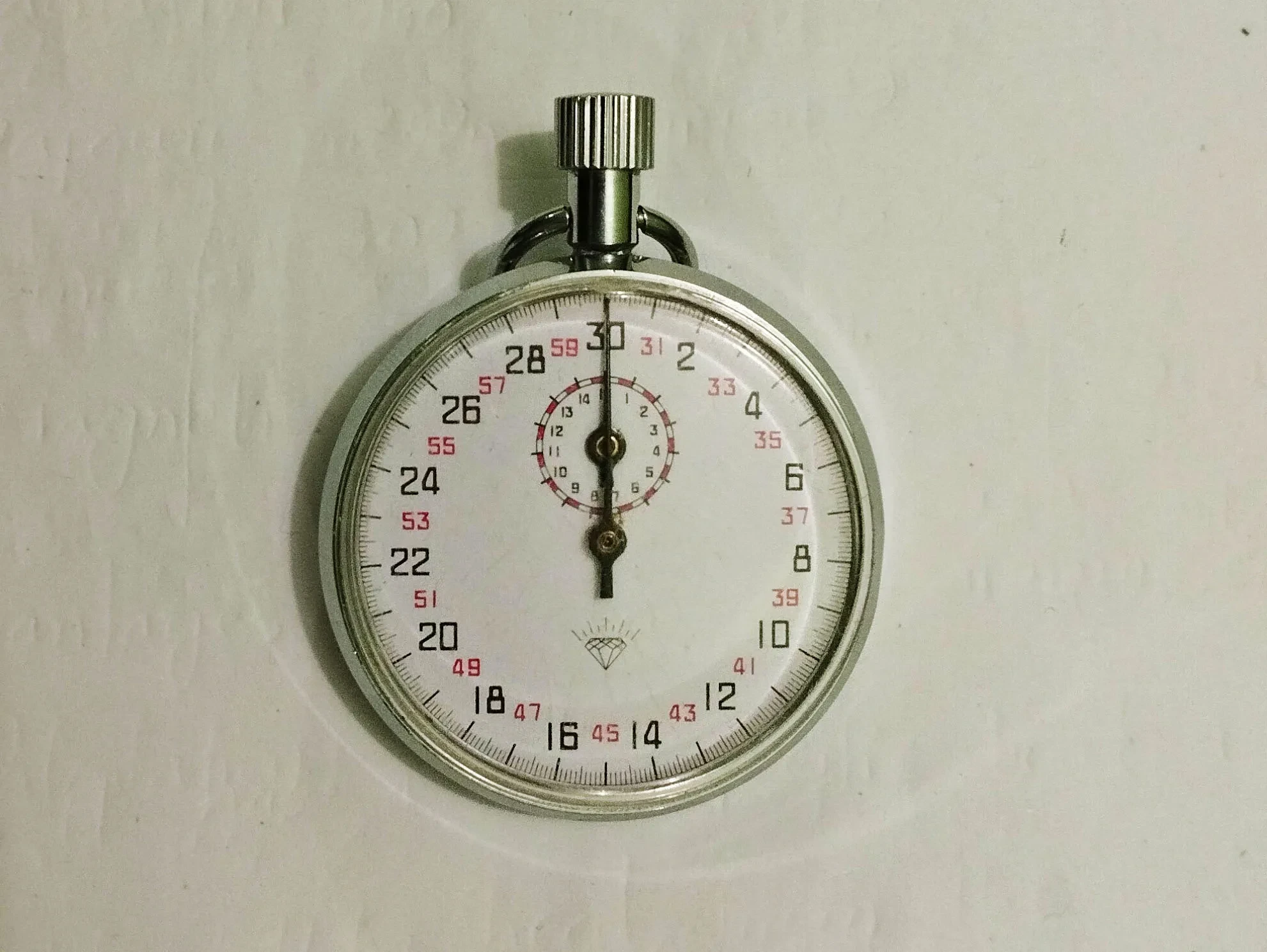 Stopwatch analog—menandai sesi 20 menit (3–15–2)