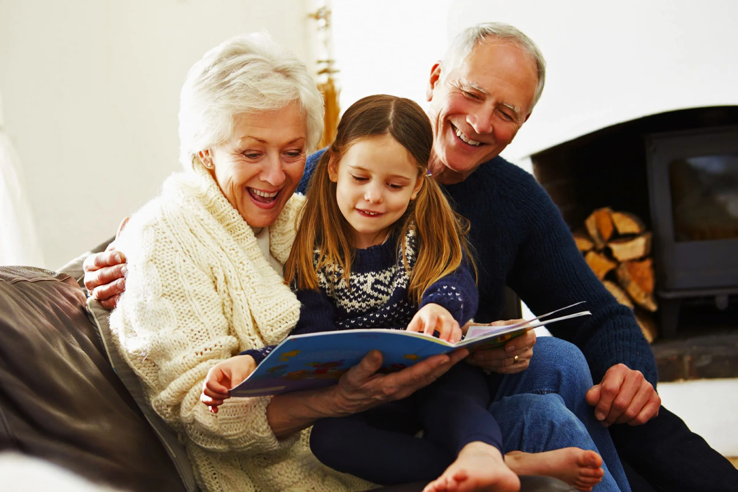 Grandparent reading to grandchild