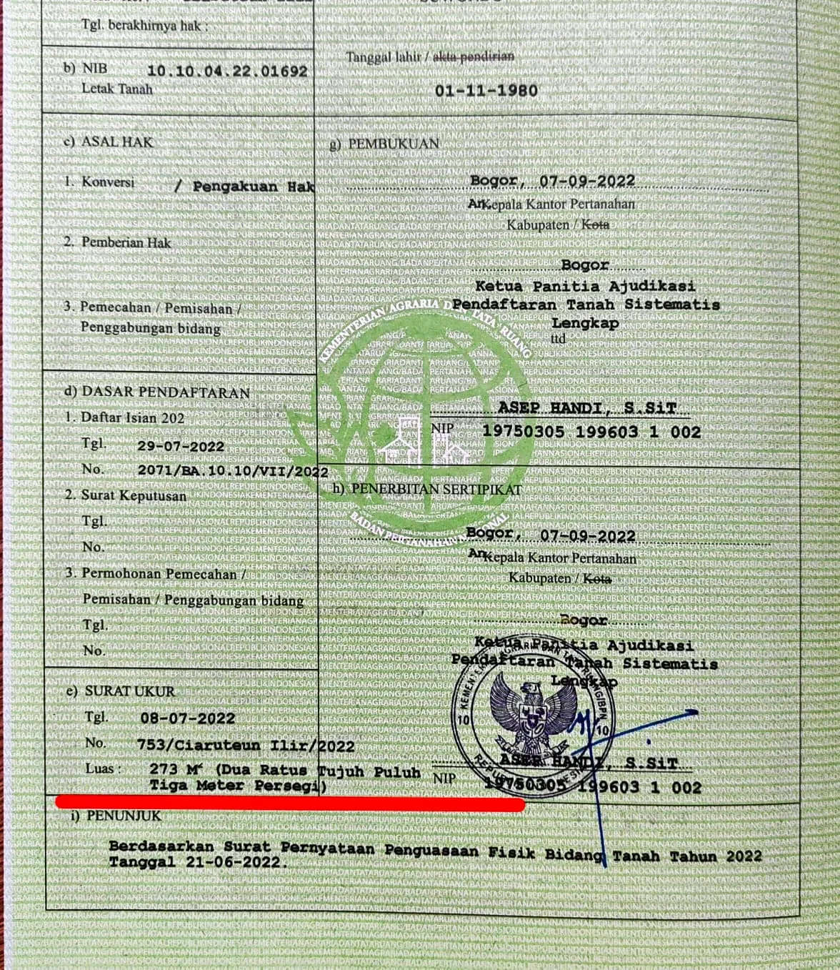 seritifikat hak milik rumah