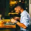 Ilustrasi Traveler Yang Makan Sendirian