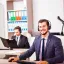 Ilustrasi Customer Service Daring Pria