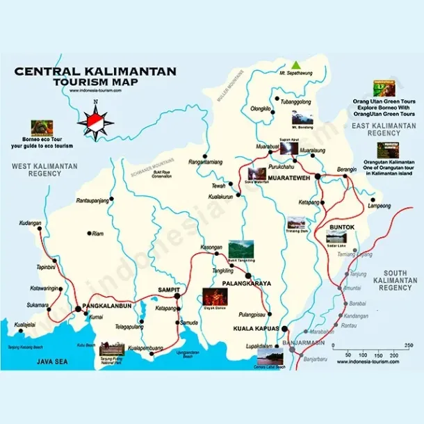 Peta Wisata Provinsi Kalimantan Tengah