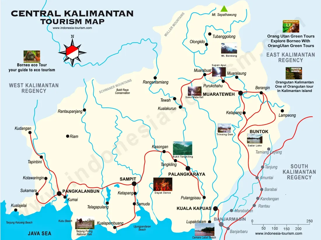 Peta Wisata Provinsi Kalimantan Tengah
