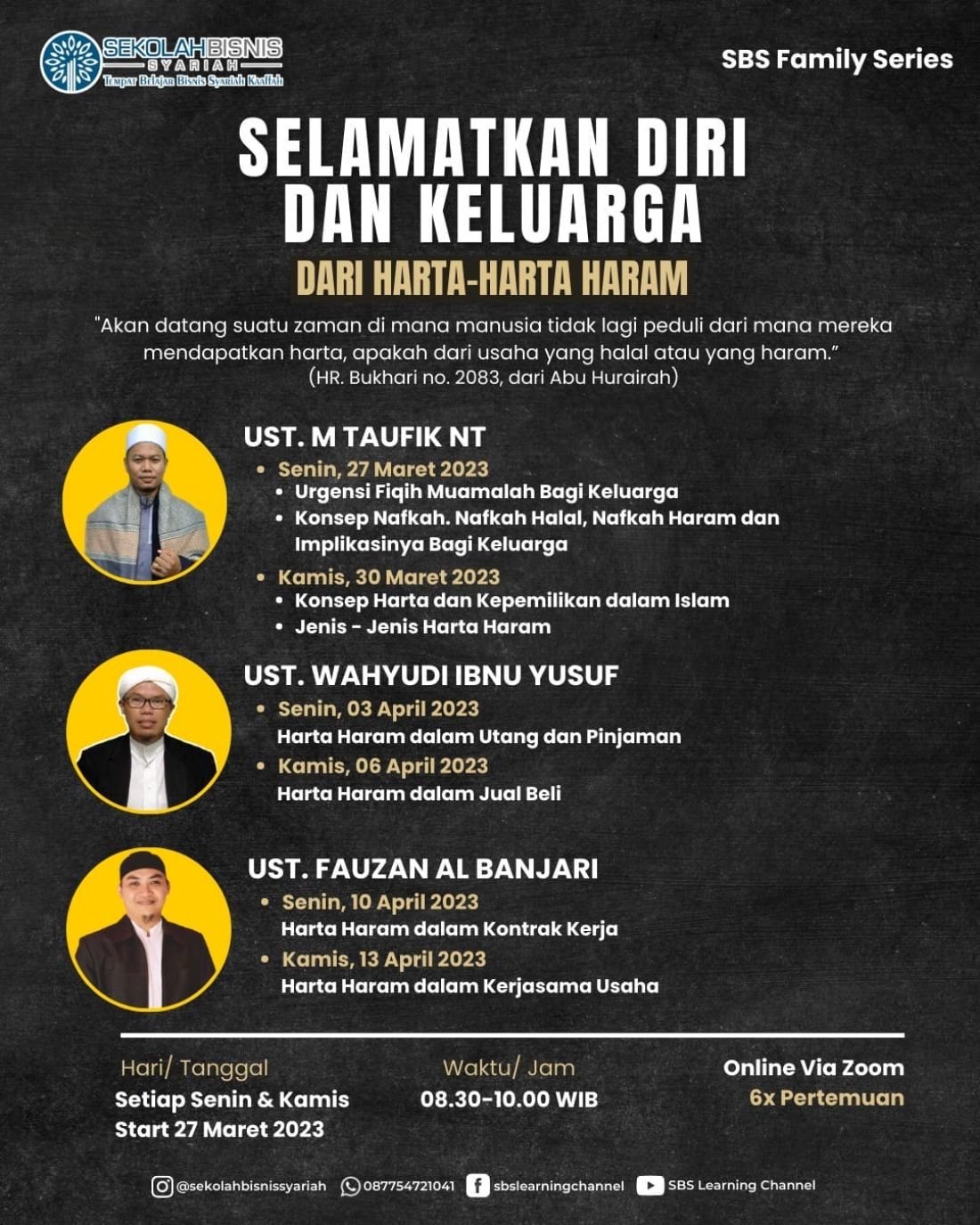 Flyer Selamatkan Diri Dan Keluarga Dari Harta Haram (SBS Family Series)