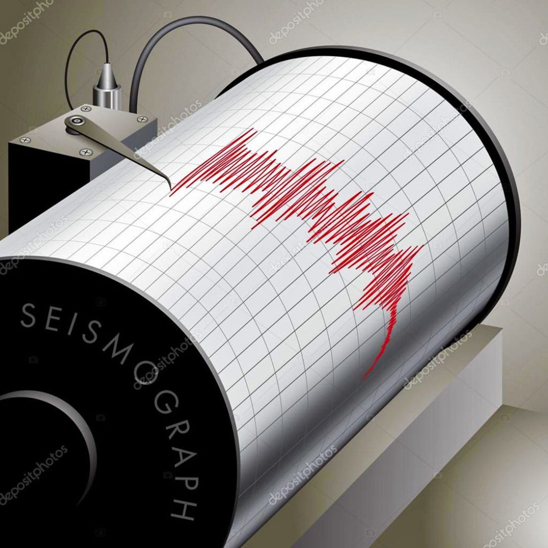 Ilustrasi Seismograf Yang Mencatat Aktivitas Kegempaan