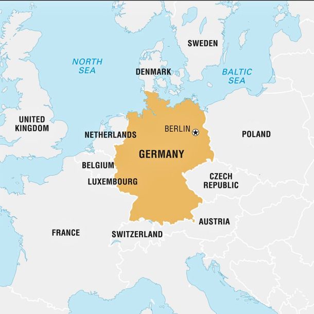 Ilustrasi Peta administratif negara jerman, eropa