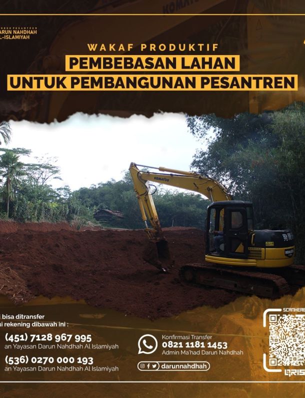 Brosur Wakaf Lahan Pesantren Tahfizh Al-Qur'an Darun Nahdhah Al-Islamiyah