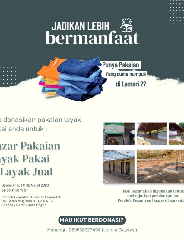 Donasi Baju Preloved Untuk Bazar Pakaian Layak Pakai dan Jual